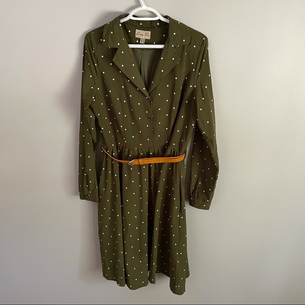 Vintage style belted shirt dress